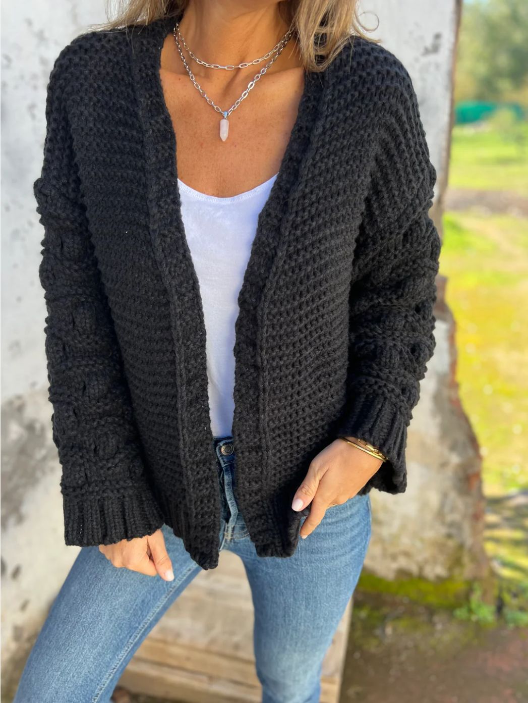 Women's Plus Size Floral Cardigan