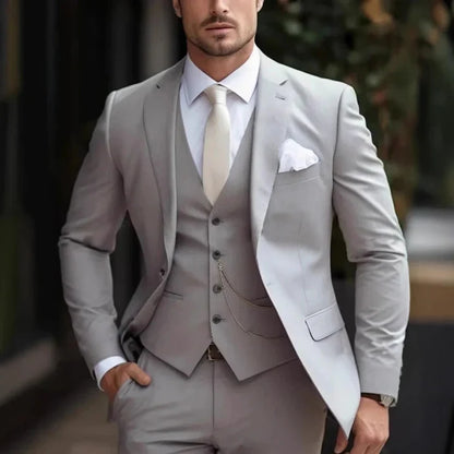 Men's 3-Piece Suit Elegant Slim-Fit