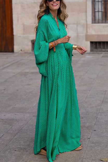Women's Maxi Dress Elegant Wide Sleeve Summer Dress