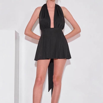 Elegant Women's Wrap Dress V-Neck Swing Skirt