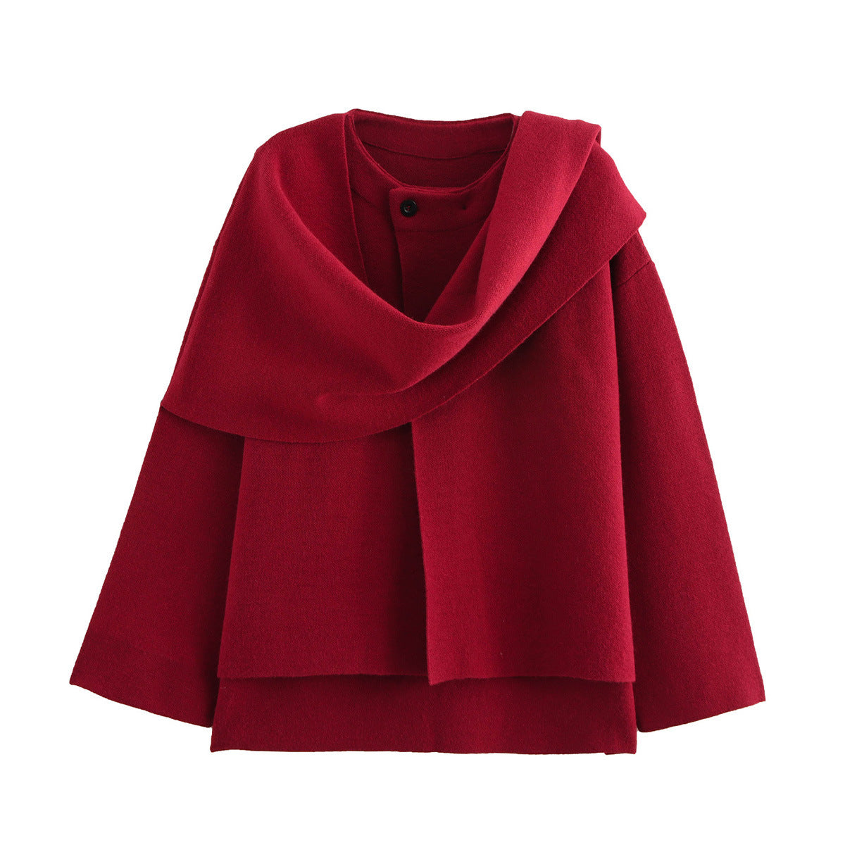 Women's Asymmetric Poncho Jacket Soft Fleece Wrap