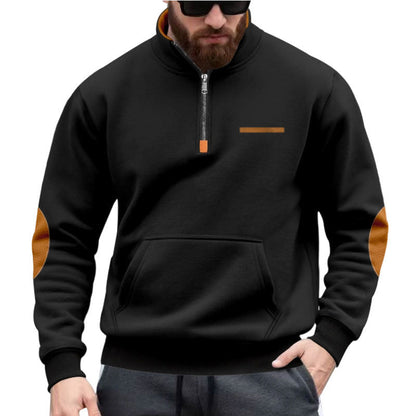 Herren Kapuzenpullover Modern Halbzipper Farbenfroh - IdealeKleiden