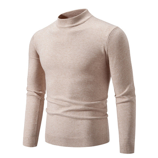 Herren Pullover Fein Strick Hochkragen Elegant - IdealeKleiden