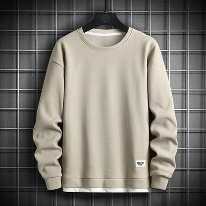 Waffle Knit Round Neck Soft Sweater