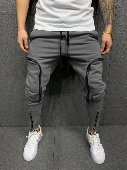Men's Modern Style Joggers with Zipper Detail