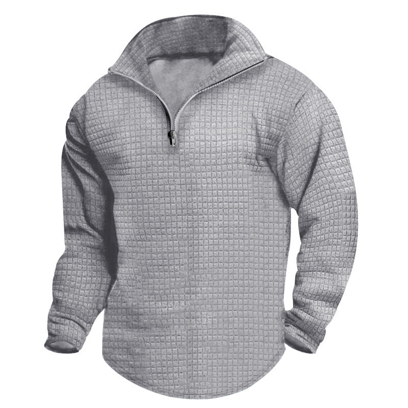 Herren Fleecepullover Modern Strukturiert Reißverschluss