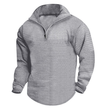 Herren Fleecepullover Modern Strukturiert Reißverschluss