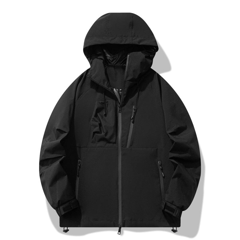 Herren Outdoor-Jacke Wasserdicht Funktional Kapuze - IdealeKleiden