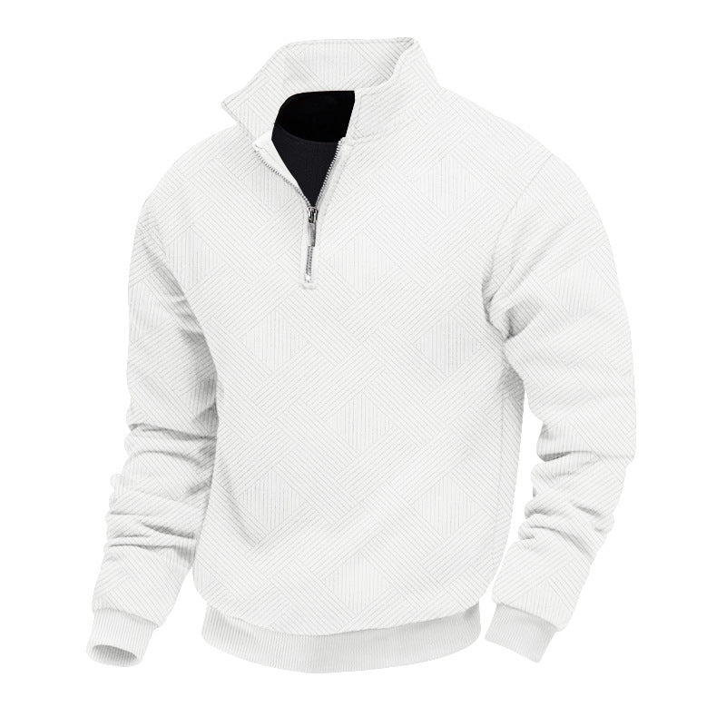 Men's Stand-Up Collar Knit Sweater Modern Zipper