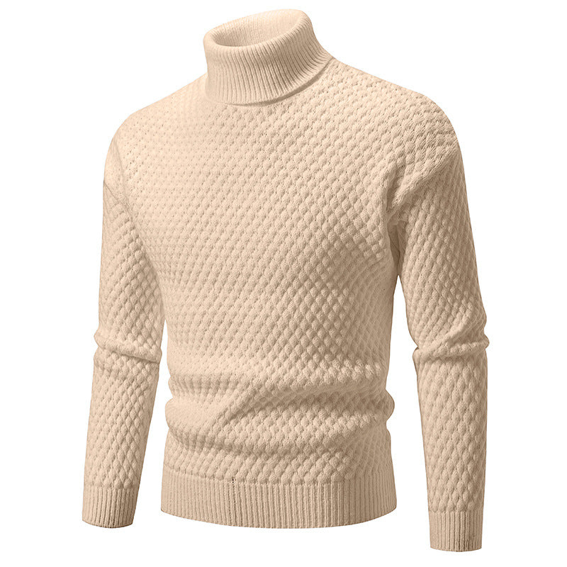 Herren Rollkragenpullover Strukturiert Modern Style - IdealeKleiden
