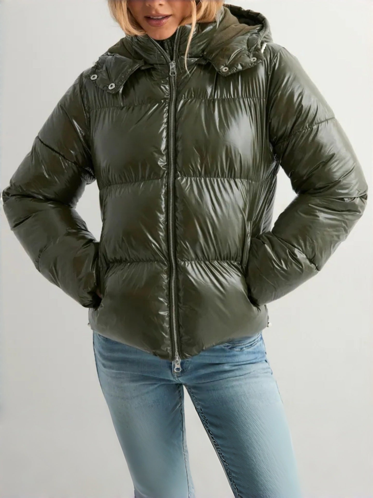 Women's Winter Jacket Puffy Hood Warm