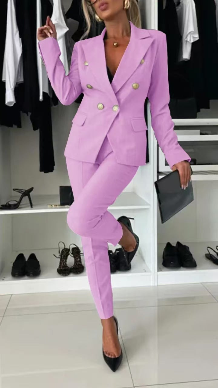 Fashionable Blazer Slim Fit Double-breasted Office Suit