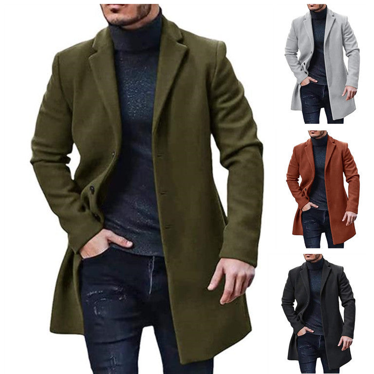 Herren Wintermantel Elegant Klassisch Schwarz - IdealeKleiden