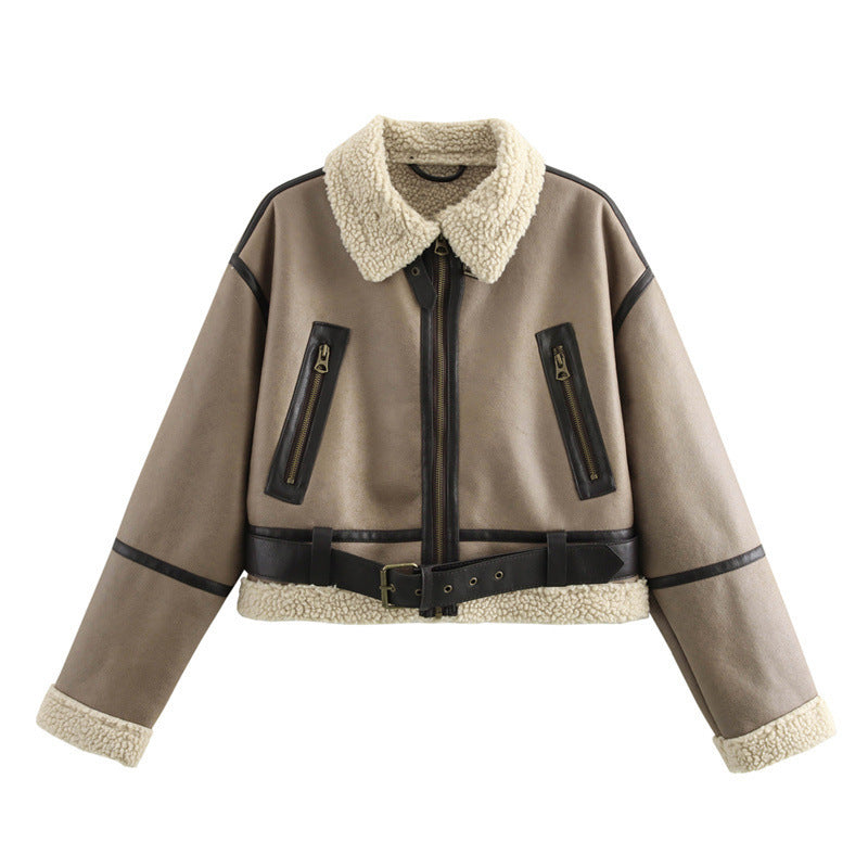 Damen Kurze Teddyjacke Softstyle Elegantes Design - IdealeKleiden