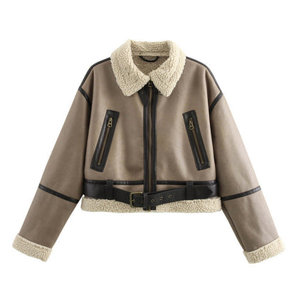 Damen Kurze Teddyjacke Softstyle Elegantes Design - IdealeKleiden