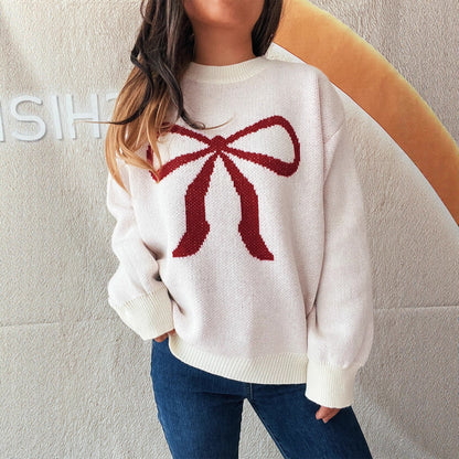 Women's Soft Sweater with Bow Design