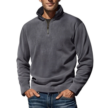 Men's Fleece Jacket Warm High Collar Modern