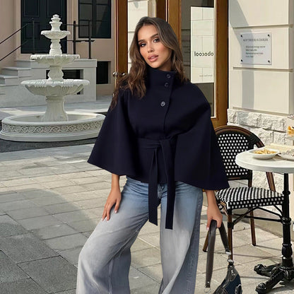 Women's Elegant Wrap Jacket with Belt