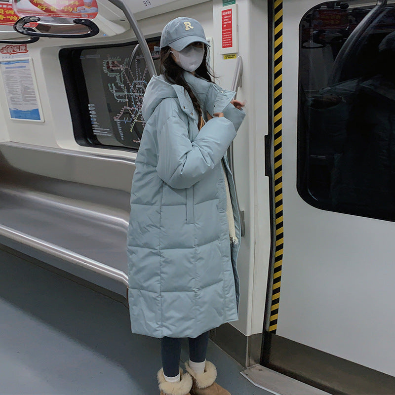 Women's Quilted Long Coat Elegant Design with Pockets