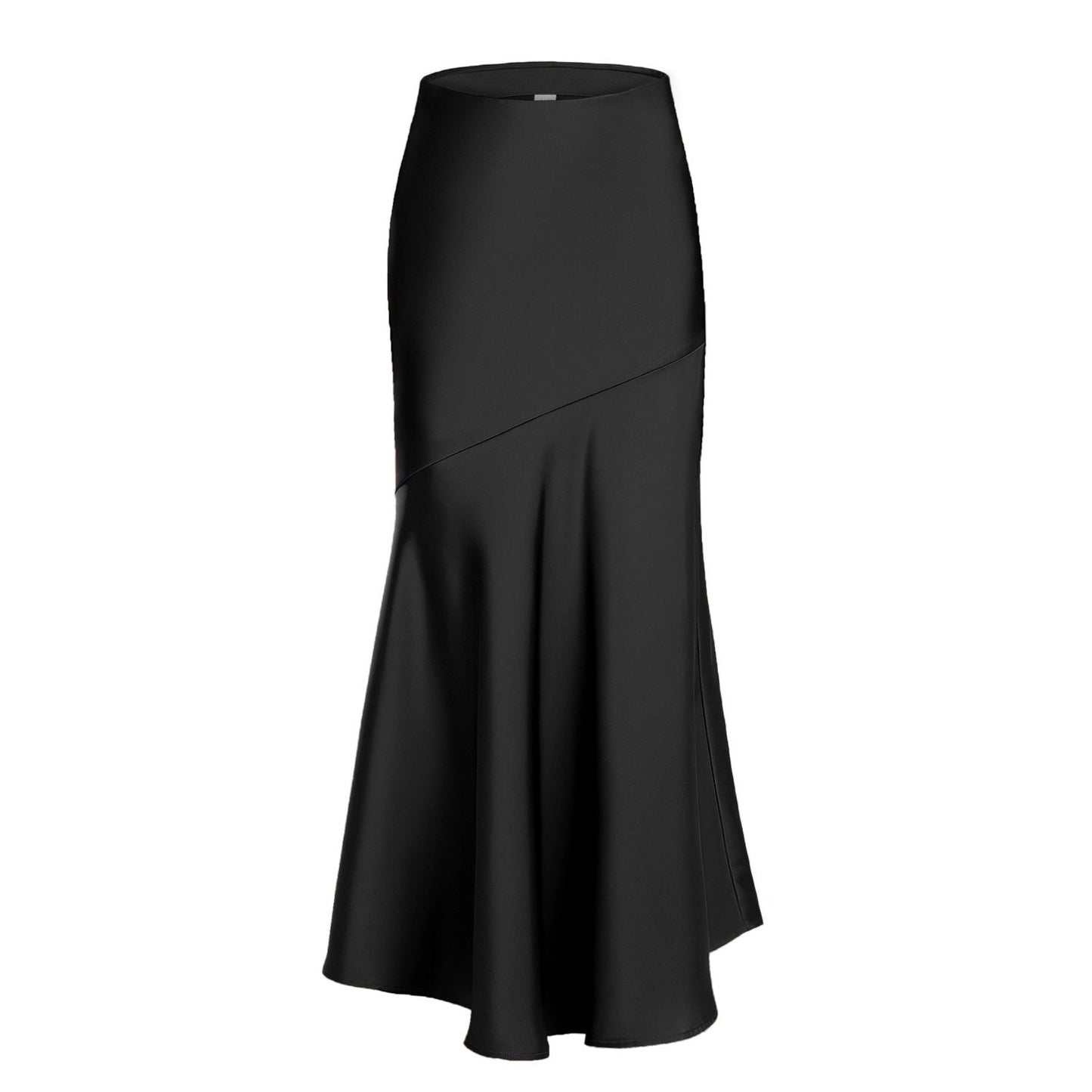 Women's Maxi Skirt Elegant Flowy Diagonal Seams