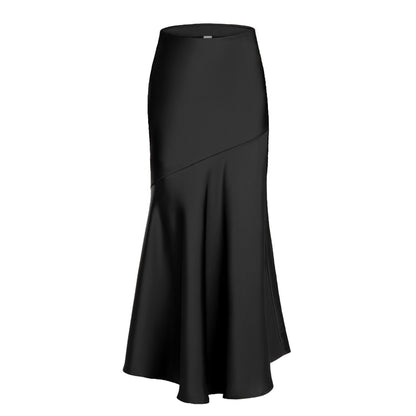 Women's Maxi Skirt Elegant Flowy Diagonal Seams