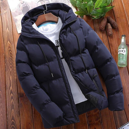 Plus Size Puffer Jacket Hood Cotton Warm