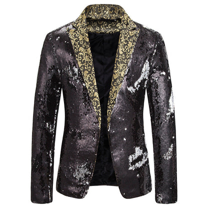 Men's Glamour Sequin-Effect Blazer