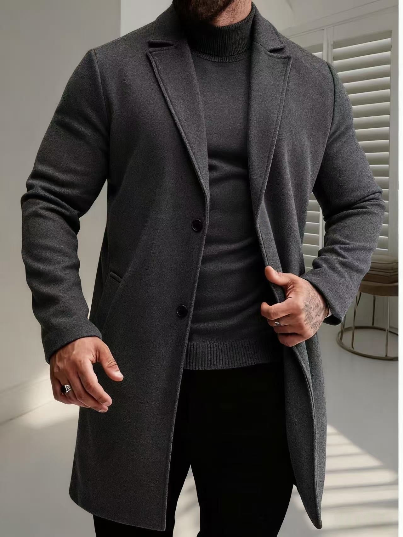 Men's Wool Coat Elegant Stylish Winter