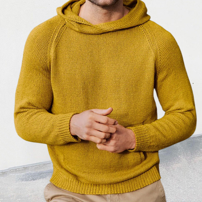 Men's Knitted Hoodie Fine Mesh Modern
