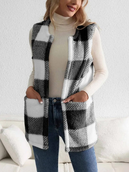 Women's Vest Plaid Cozy Elegant