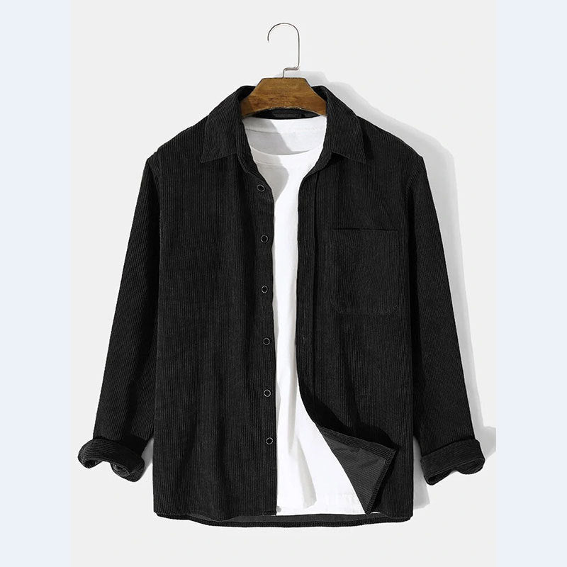 Men's Corduroy Jacket Elegant Structured with Chest Pocket