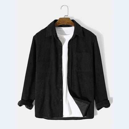 Men's Corduroy Jacket Elegant Structured with Chest Pocket