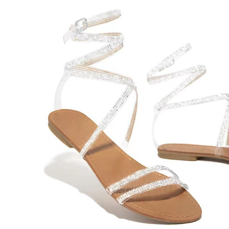 Women's Sandals Glitter Rhinestone Shoes Evening Dress