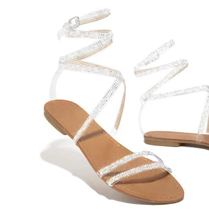 Women's Sandals Glitter Rhinestone Shoes Evening Dress