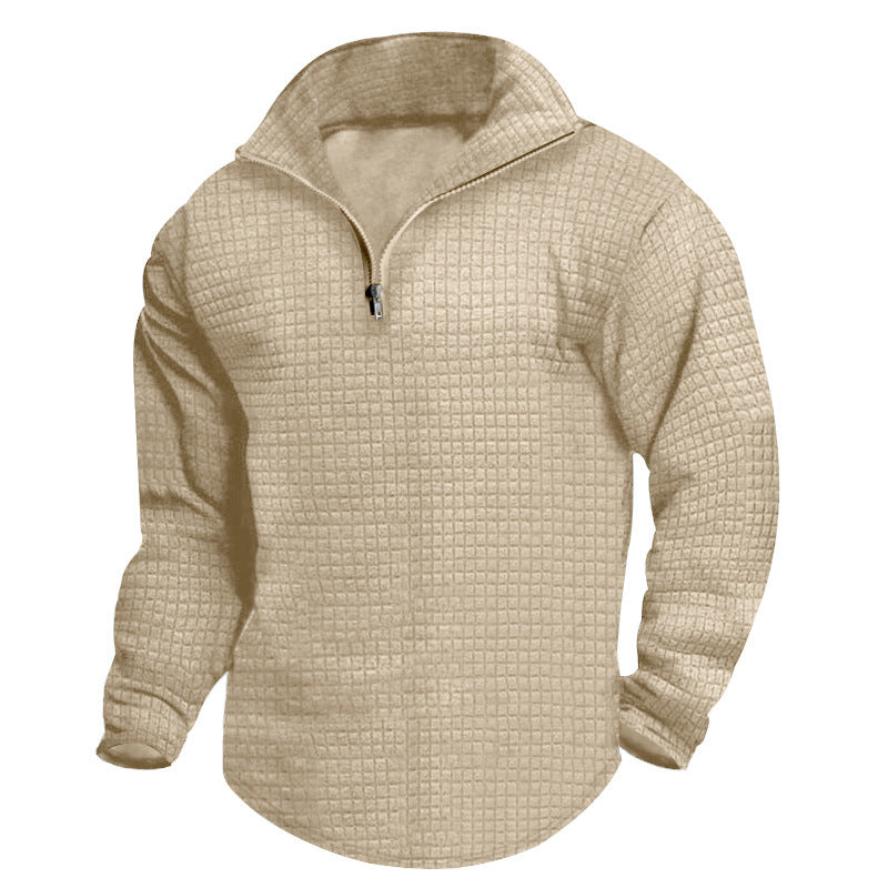 Herren Fleecepullover Modern Strukturiert Reißverschluss