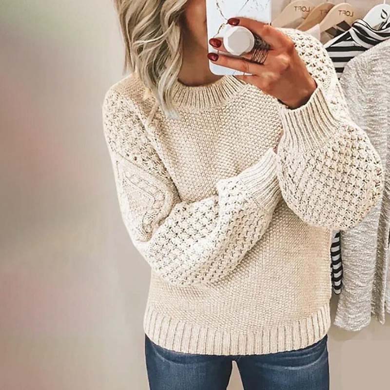 Elegant Plain Knitted Sweater