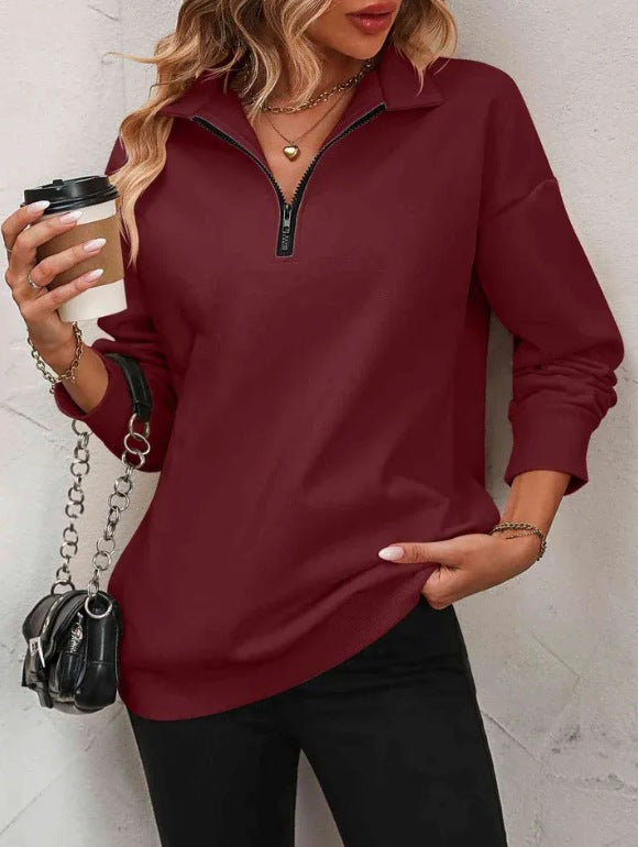 Women's Sweatshirt Casual Zipper Sporty