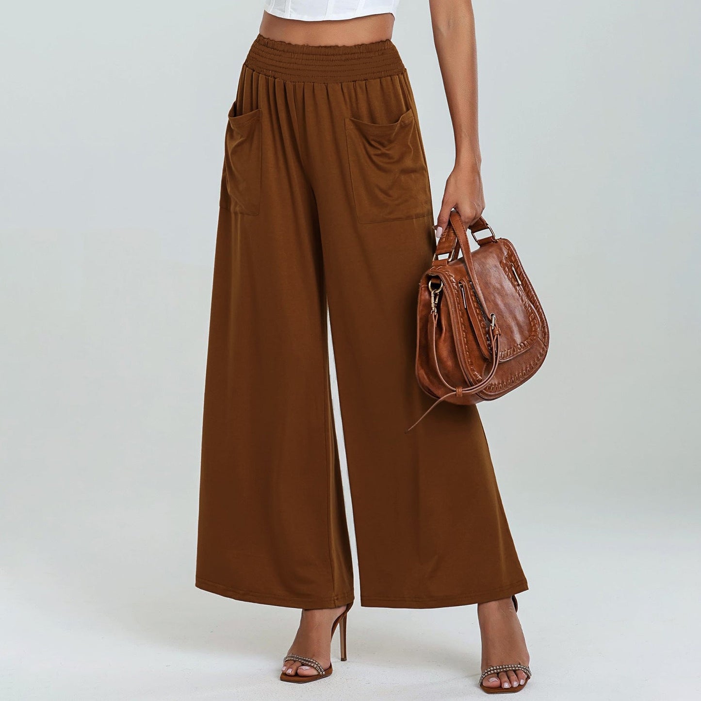 Women's Palazzo Trousers Wide Comfortable Elastic