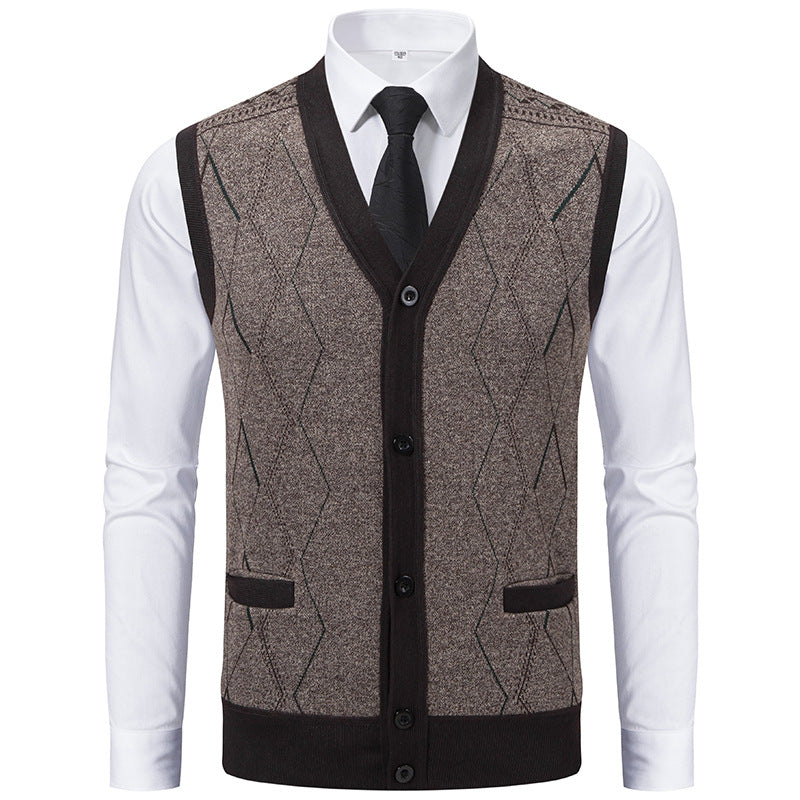 Herren Strickweste Modern Raffiniert mit Taschen