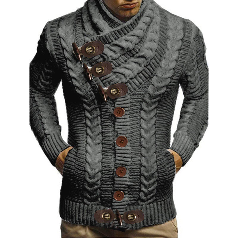 Men's Cardigan Chunky Knit Modern Buttons
