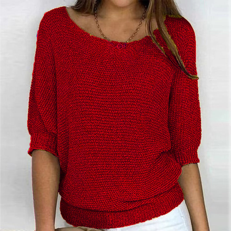 Elegant Solid-Colored Sweater