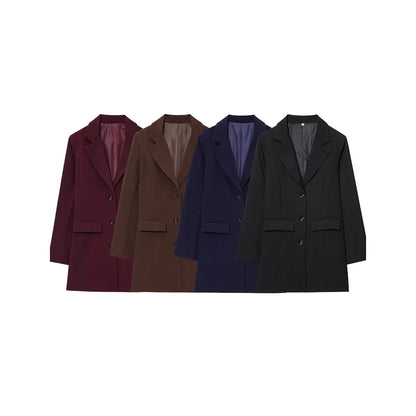 Damen Blazer Elegant Tailliert Slim Fit - IdealeKleiden