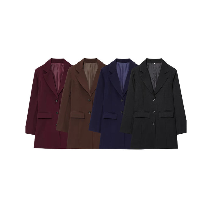 Damen Blazer Elegant Tailliert Slim Fit - IdealeKleiden