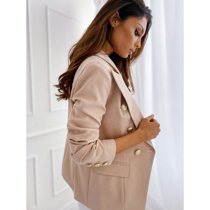 Women's Elegant Business Suit with Gold Buttons