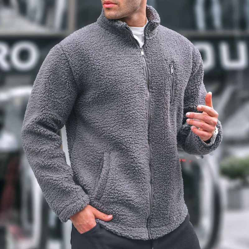 Men's Fleece Jacket Warm Practical Zipper