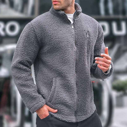 Men's Fleece Jacket Warm Practical Zipper