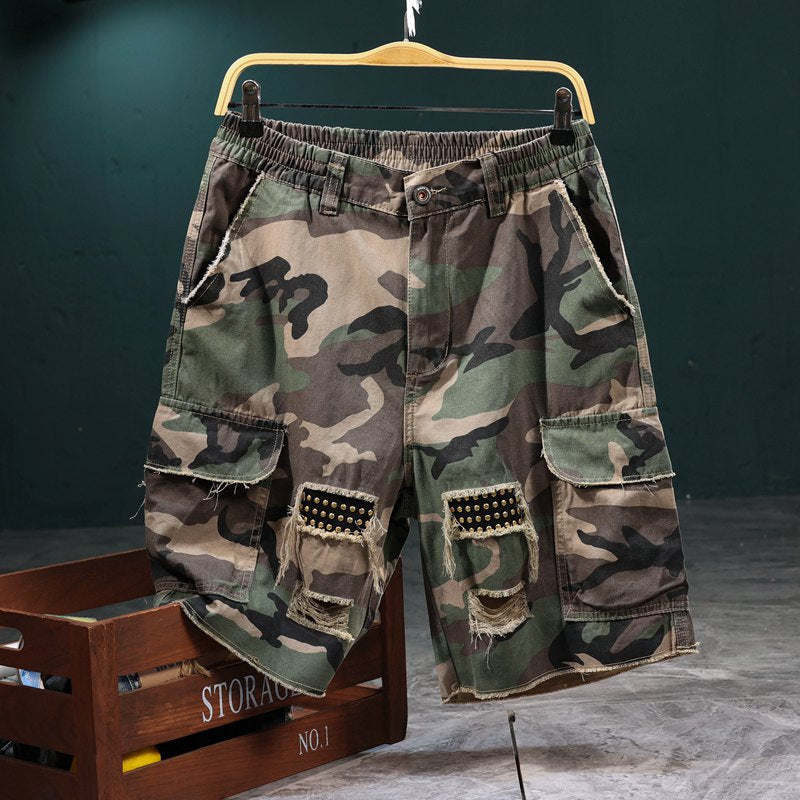 Herren Cargoshorts Camo Muster Robust - IdealeKleiden