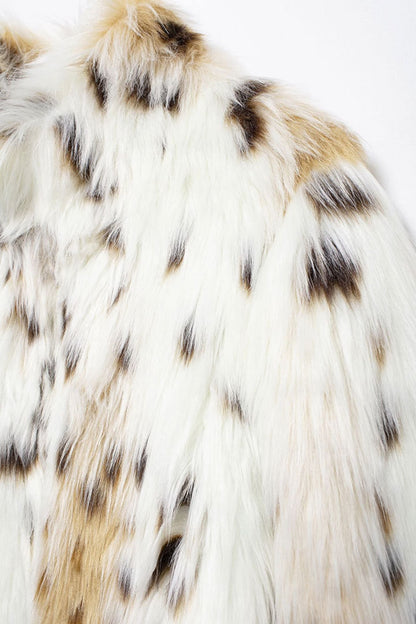 Modische Faux-Pelz-Jacke Leoparden-Druck - IdealeKleiden