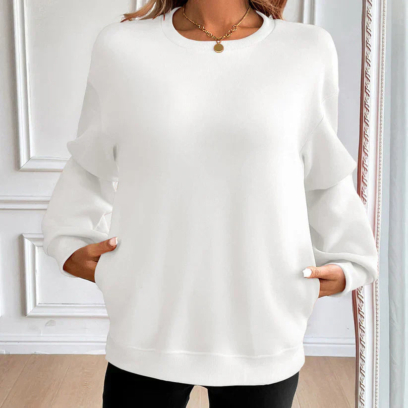 Nora - Bequemes Sweatshirt Mit Vordertaschen - IdealeKleiden