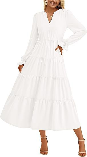 Women's Maxi Dress Elegant Voluminous Sleeves